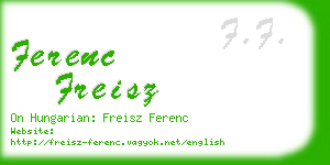 ferenc freisz business card